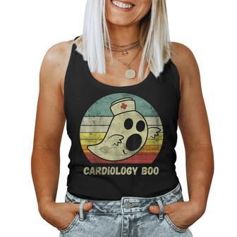 Vintage Halloween Ghost Cardiology Boo Nurse Nursing Medical Halloween Women Tank Top | Mazezy