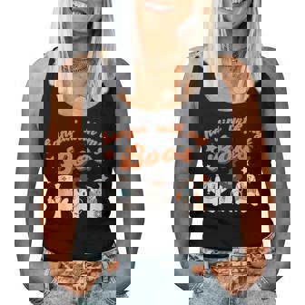 Vintage Hangin With My Boos Nurse Ghost Halloween Costume Halloween Women Tank Top | Mazezy