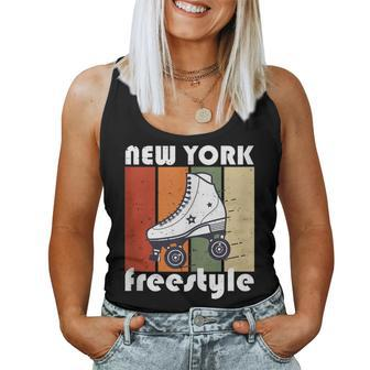 Vintage Retro New York Skater Freestyle Roller Skating Women Tank Top | Mazezy