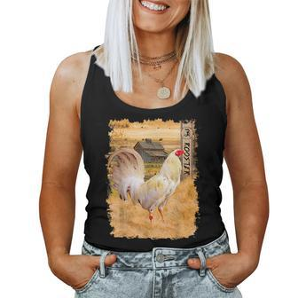Vintage Rooster Gallero Gamefowl Cock Fight Women Tank Top Basic Casual Daily Weekend Graphic - Seseable