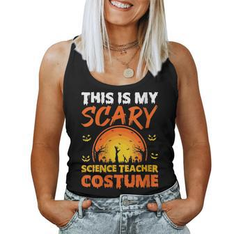 Vintage This Is My Scary Science Teacher Costume Halloween Women Tank Top | Mazezy