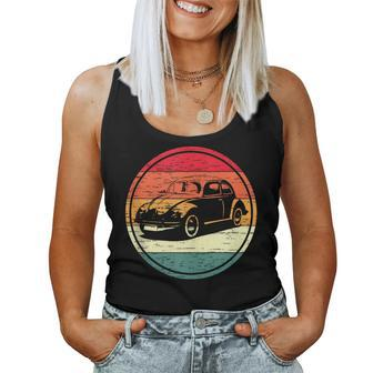 Vintage Sun Retro Sunset Tuning Beetle Car Vintage Car Sun Women Tank Top | Mazezy