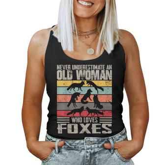 Vintage Never Underestimate An Old Woman Who Loves Foxes Women Tank Top | Mazezy