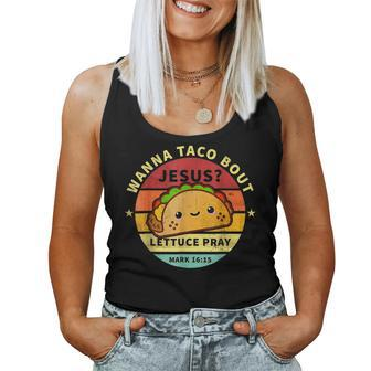 Vintage Wanna Taco Bout Jesus Cinco De Mayo Pun Christian Women Tank Top Basic Casual Daily Weekend Graphic - Thegiftio UK