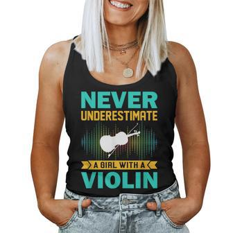 Violin Never Underestimate A Girl With A Violin Women Tank Top - Monsterry AU