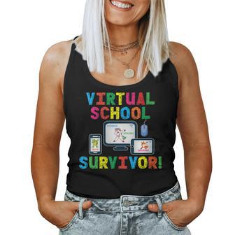 Virtual School Survivor Unicorn Fox Turtle Women Tank Top | Mazezy