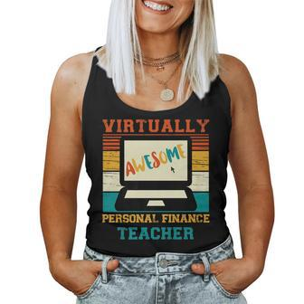 Virtually Awesome Personal Finance Teacher Retro & Women Women Tank Top | Mazezy