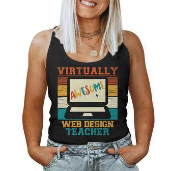 Virtually Awesome Web Teacher Retro & Women Women Tank Top | Mazezy