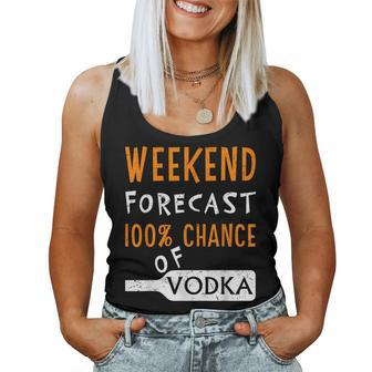 Vodka Humor Weekend Forecast 100 Chance Of Vodka Women Tank Top - Seseable