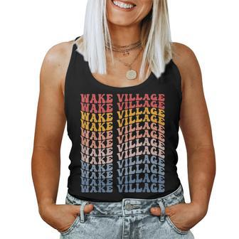 Wake Village City Groovy Retro Women Tank Top | Mazezy
