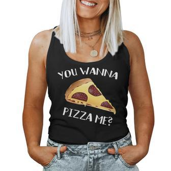 You Wanna Pizza Me Gag Pun Joke - Italian Food Lovers Women Tank Top | Mazezy