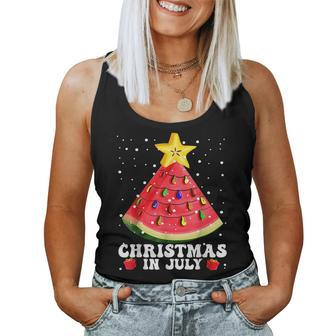 Watermelon Christmas Tree Christmas In July Summer Vacation Vacation Women Tank Top | Mazezy