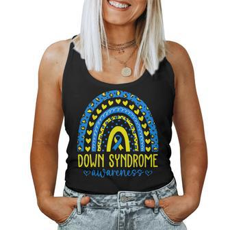 We Wear Blue And Yellow Down Syndrome Awareness Rainbow Women Tank Top - Seseable