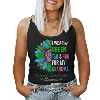 I Wear Green Teal & Pink For My Grandma Cancer Awareness Women Tank Top | Mazezy