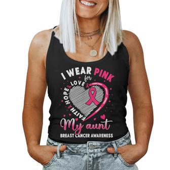 I Wear Pink For My Aunt Breast Cancer Awareness Support Women Tank Top | Mazezy