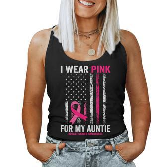 I Wear Pink For My Auntie American Flag Women Tank Top - Thegiftio UK