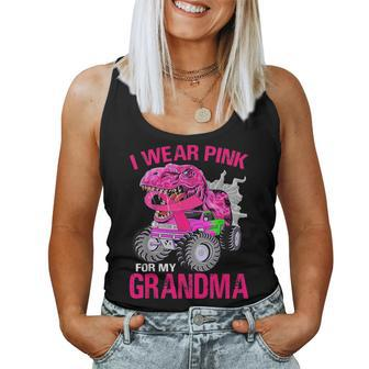 I Wear Pink For My Grandma Breast Cancer Dinosaur For Grandma Women Tank Top | Mazezy