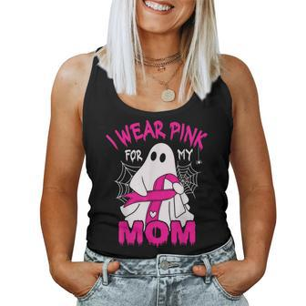 I Wear Pink For My Mom Breast Cancer Awareness Halloween Women Tank Top - Monsterry