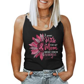 I Wear Pink For My Mom Sunflower Breast Cancer Awareness Women Tank Top - Monsterry
