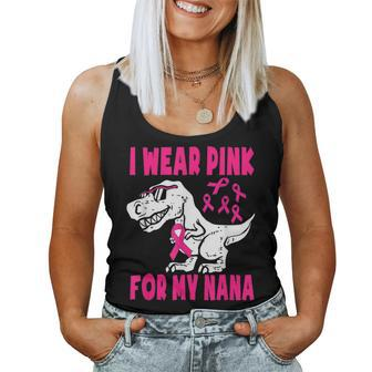 I Wear Pink For My Nana Breast Cancer Dinosaur Toddler Boys Women Tank Top - Thegiftio UK