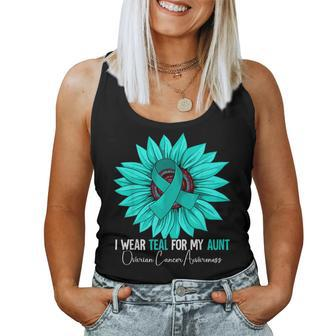 I Wear Teal For My Aunt Ovarian Cancer Awareness Women Tank Top - Monsterry