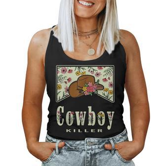 Western Floral Cowboy Killers Cowboy Hat Cowgirl Women Tank Top | Mazezy