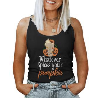 Whatever Spices Your Pumpkin Halloween Scary Women Women Tank Top | Mazezy