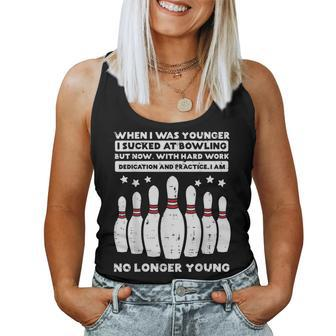 When I Was Younger Bowling Humor Gag Bowler Women Tank Top - Seseable