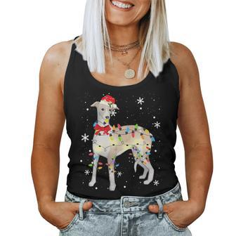 Whippet Dog Christmas Light Xmas Mom Dad For Mom Women Tank Top | Mazezy