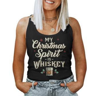 Whiskey Is My Christmas Spirit Drinking Xmas Women Tank Top - Monsterry