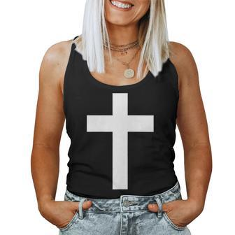 White Cross Jesus Christ Christianity God Christian Gospel Women Tank Top | Mazezy