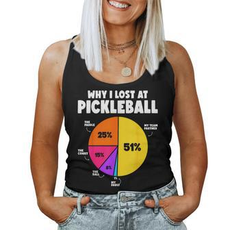 Why I Lose At Pickleball Humor Pickleball Women Tank Top | Mazezy