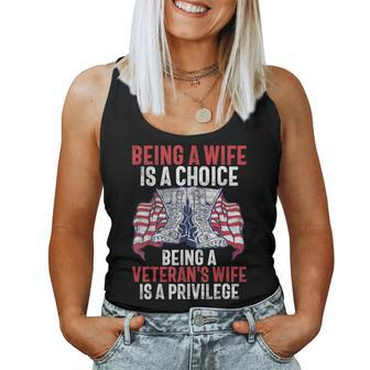 Being A Wife Is A Choice Being A Veteran's Wife Is Privilege Women Tank Top - Seseable