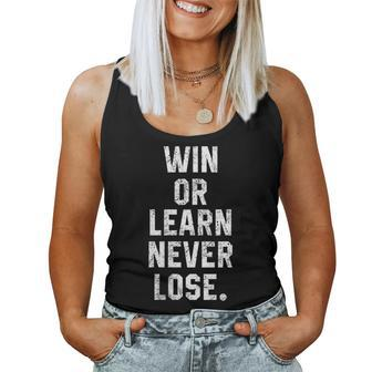 Win Or Learn Never Lose Motivational Volleyball Saying Women Tank Top | Mazezy AU