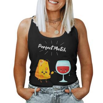 Wine And Cheese Couple For Wine Drinkers & Cheese Lover Women Tank Top - Seseable