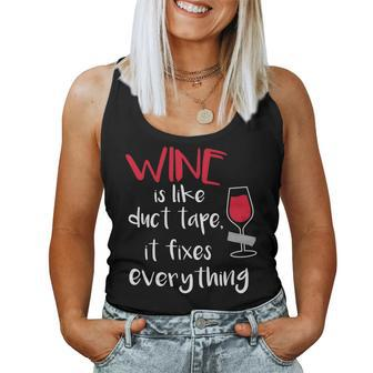 Wine Duct Tape Wine Lovers Christmas Gag Women Tank Top | Mazezy