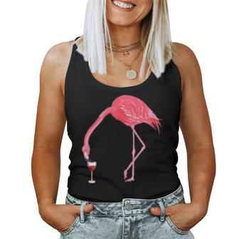 Wine Lovers Flamingo Party Women Tank Top | Mazezy
