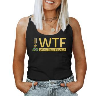 Wine Time Finally Beer Alcohol Lovers Drinking Women Tank Top | Mazezy