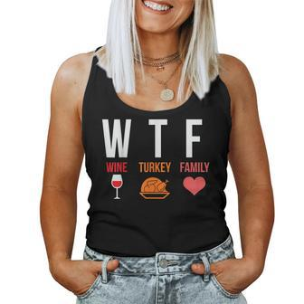 Wine Turkey Family Ugly Sweater Christmas Thanksgiving Women Tank Top - Seseable