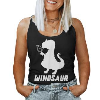 Winosaur Wine Dinosaur Drinking Party Women Tank Top | Mazezy