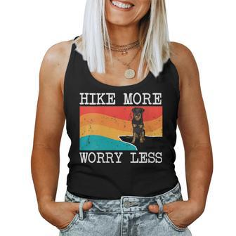 Womens Hike More Worry Less Beauceron Graphic Hiking  Women Tank Top Basic Casual Daily Weekend Graphic