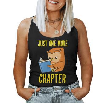 Womens Just One More Chapter Cute Owl Reading Book Lover Women Tank Top Basic Casual Daily Weekend Graphic - Thegiftio UK