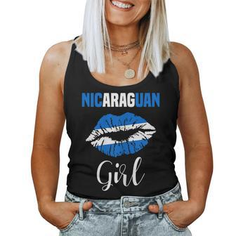 Womens Nicaraguan Girl Nicaraguan Flag Lips Proud Nicaragua Women Tank Top Basic Casual Daily Weekend Graphic - Thegiftio UK