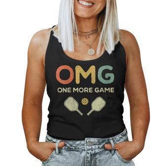Womens One More Game Omg Retro Funny Pickleball Lover Pickle Ball Women Tank Top Basic Casual Daily Weekend Graphic - Thegiftio UK