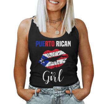 Womens Puerto Rican Girl Puerto Rican Flag Lips Puerto Rico Women Tank Top Basic Casual Daily Weekend Graphic - Thegiftio UK