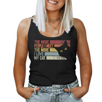 Womens The More People I Meet The More I Love My Cat Funny Cats Women Tank Top Basic Casual Daily Weekend Graphic - Thegiftio UK