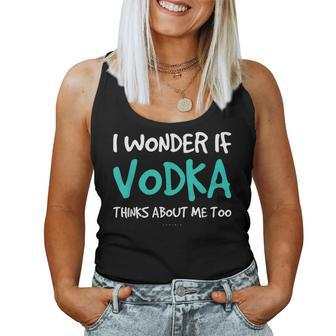 I Wonder If Vodka Drinking Alcohol Women Tank Top | Mazezy UK