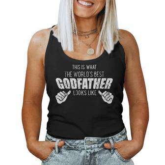 Worlds Best Godfather Uncle Family Distressed Women Tank Top | Mazezy DE