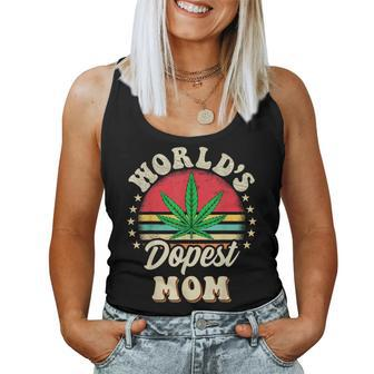 Worlds Dopest Mom Vintage Sunset 420 Family Matching Outfits Women Tank Top | Mazezy