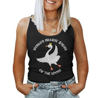 Worlds Silliest Goose On The Loose Women Tank Top | Mazezy